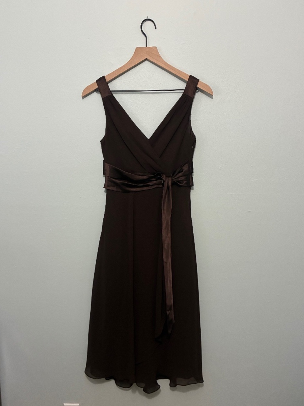 Jones wear chocolate brown chiffon dress